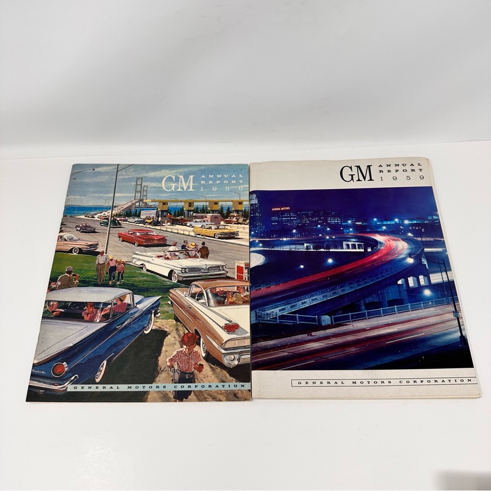 Vintage 1958 and 1959 GM Annual Reports Booklets General Motors Corporation